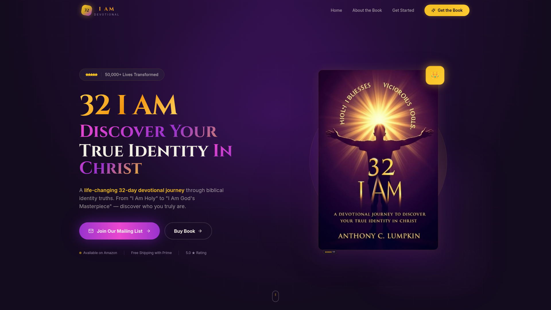 32 I AM website screenshot