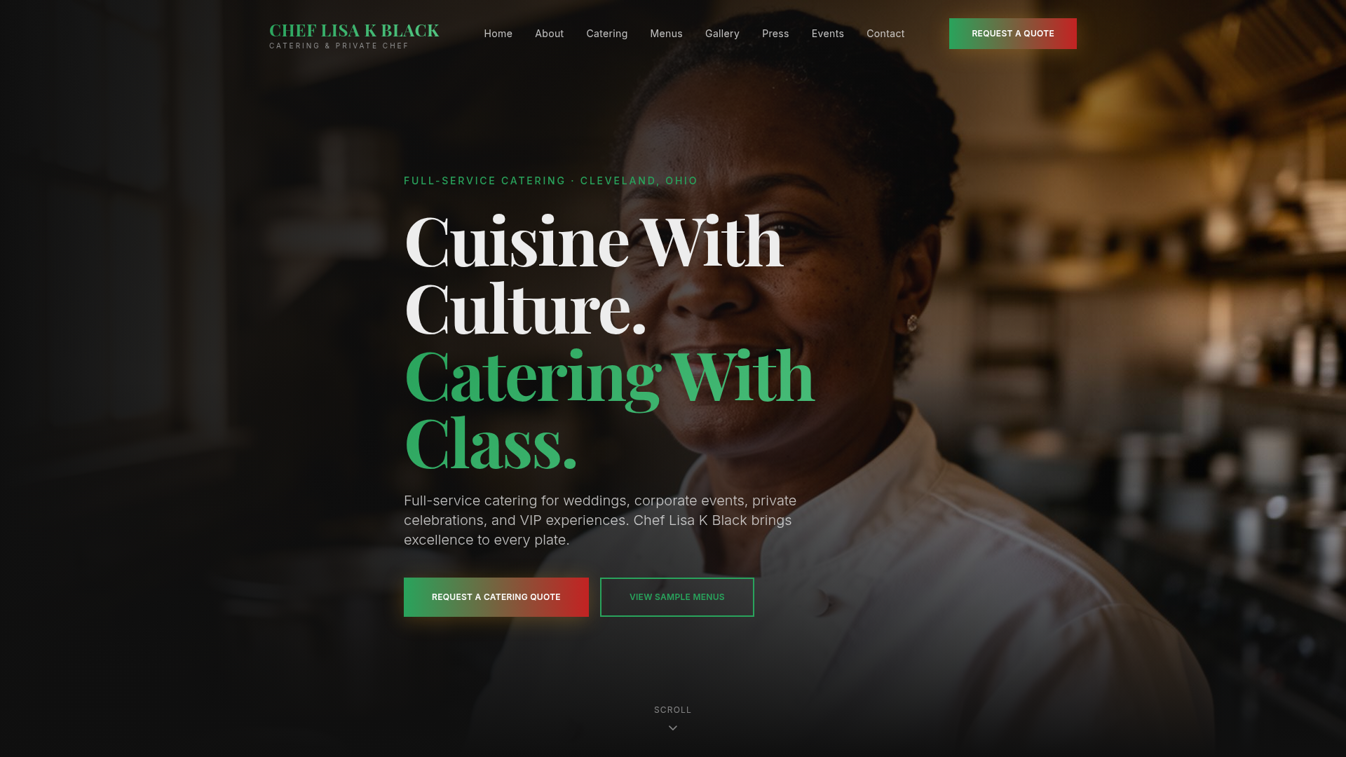 Chef Demo Site website homepage mockup