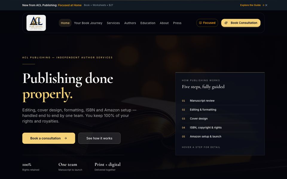 ACL Publishing homepage: Publishing done properly