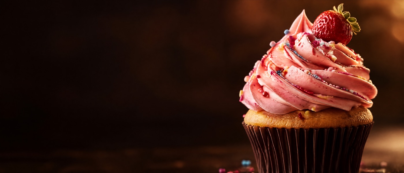 Praise Cupcakes homepage with hand-piped cupcakes