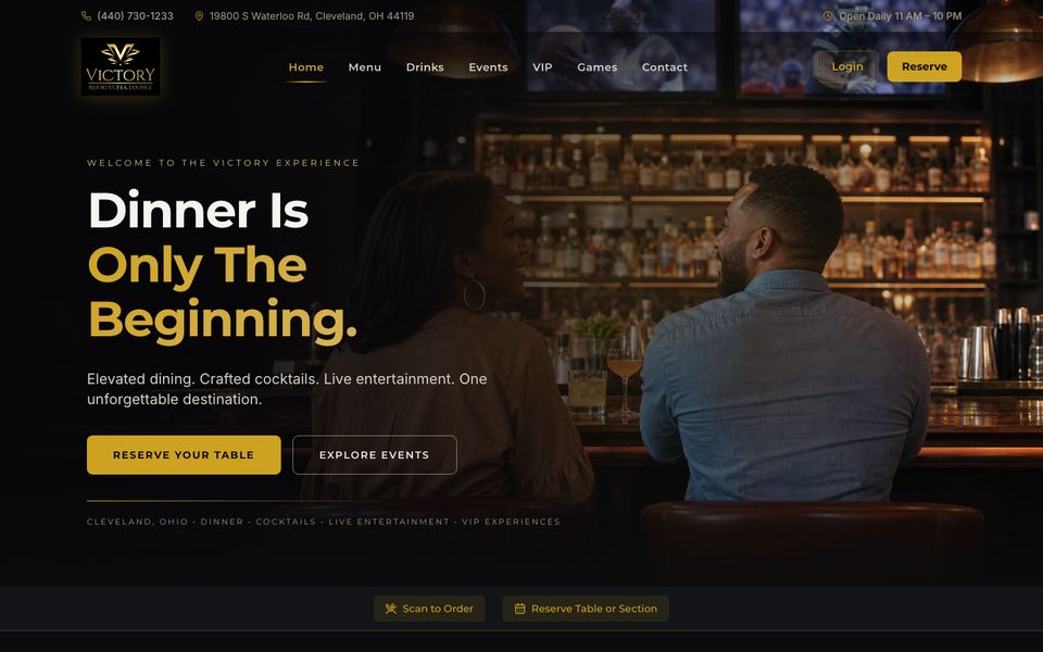 Victory Bistro Ultra Lounge homepage: Dinner is only the beginning