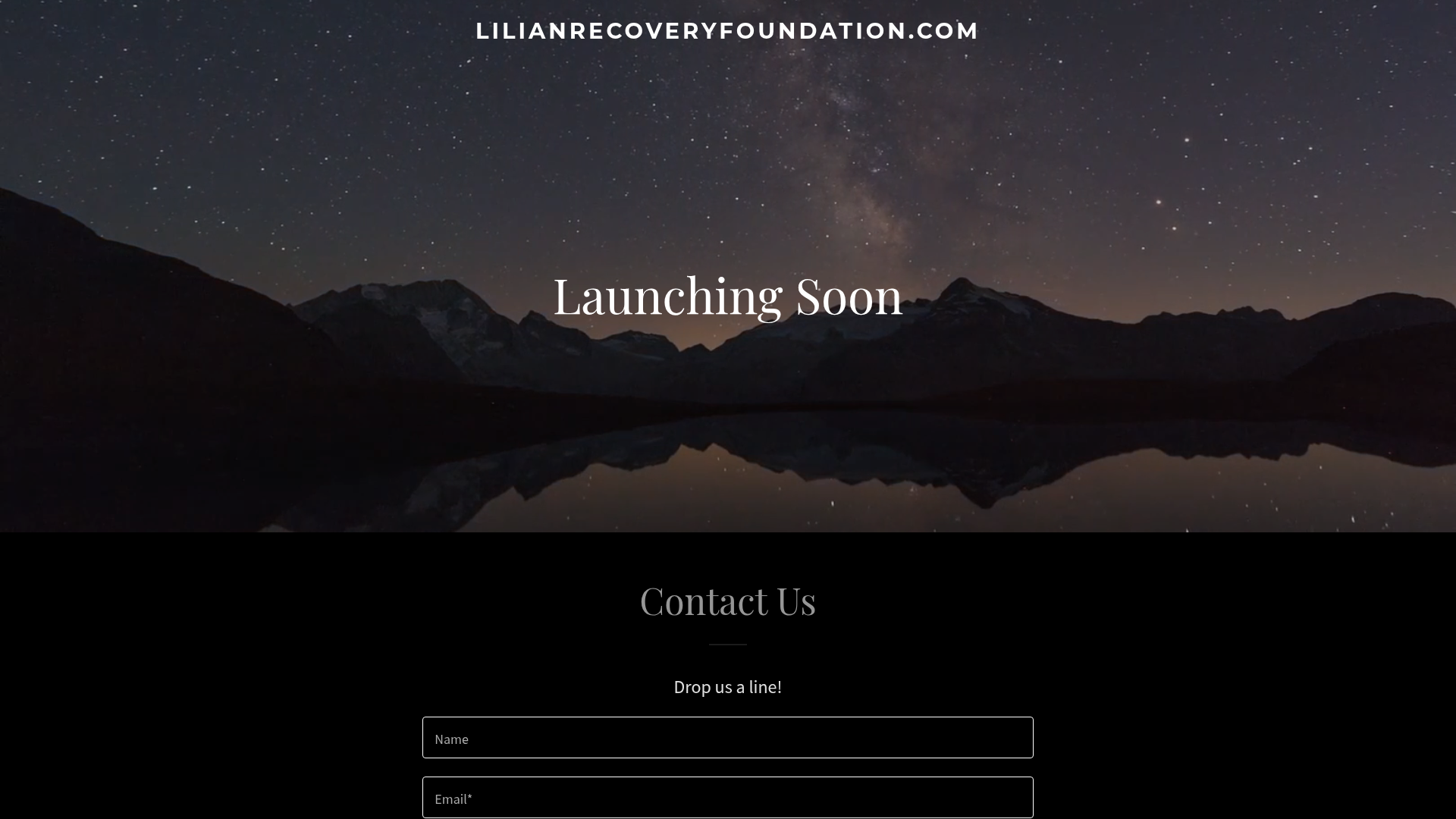Lilian Recovery Foundation website homepage mockup