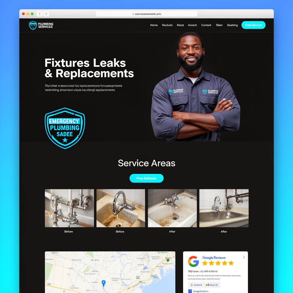Plumbing Services website mockup