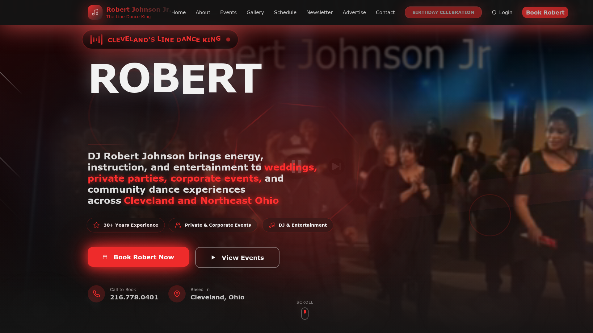 Robert Johnson CLE website homepage mockup